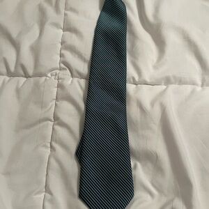 BOYS Striped Black and Green Clip on Tie Wedding, formal, special occasions